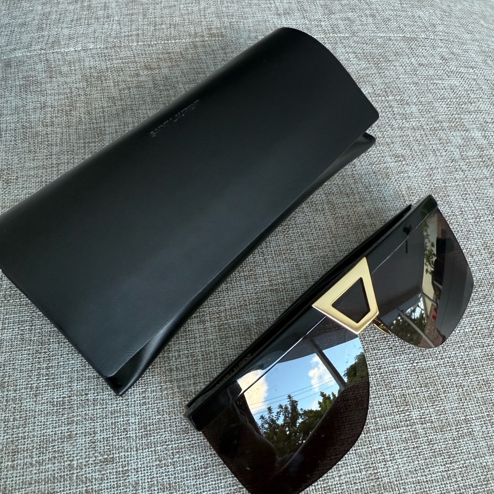 Yves Saint Laurent Black and Gold Sunglasses - Picture 3 of 9